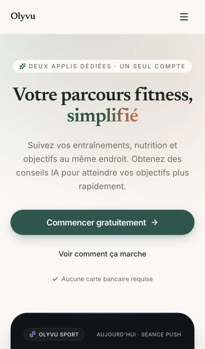 olyvu.com sur téléphone
