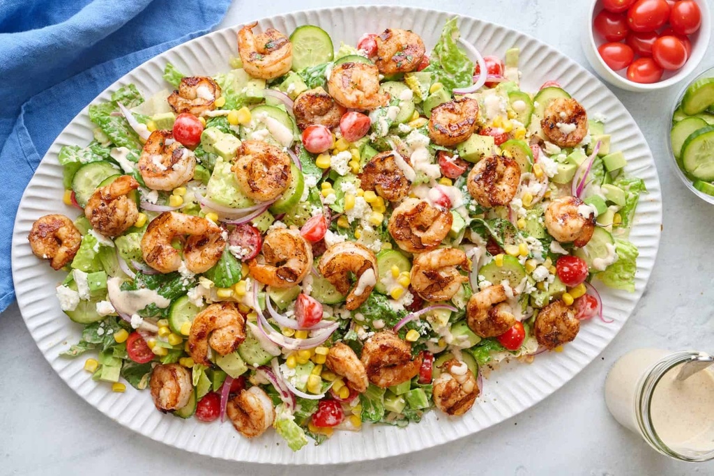 Salade de crevettes grillées