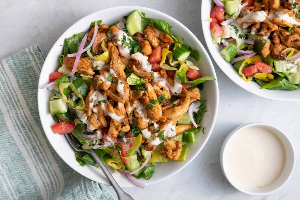 Salade de poulet shawarma