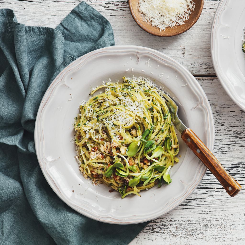 Spaghetti à la crème d'épinards
